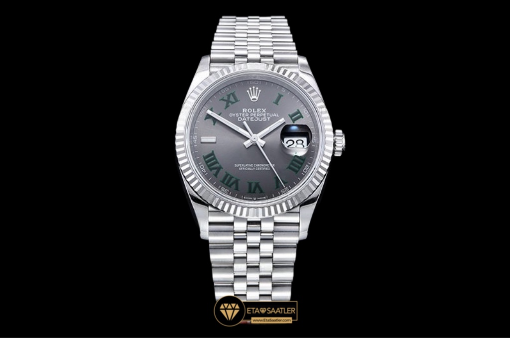 Rolex Datejust 126234 Wimbledon Fluted Bezel Jubile Kordon 36mm Super Clone ETA