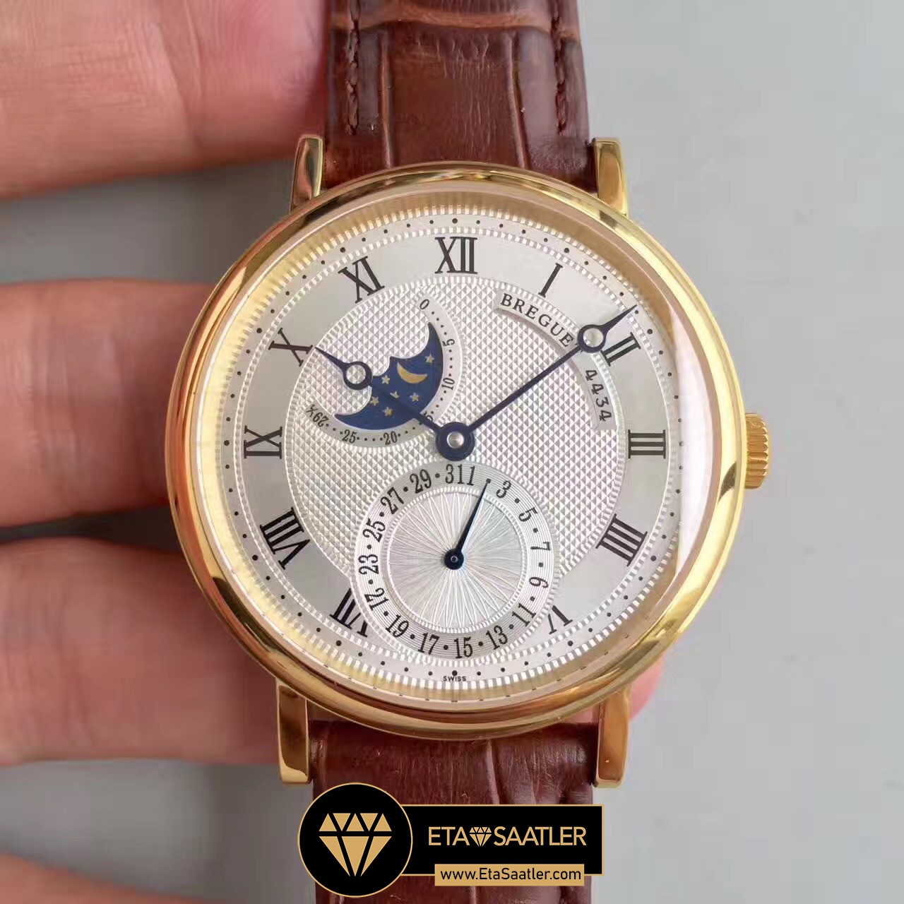 Breguet Classique MoonPhase 3300 Sar Alt n Kasa Beyaz Kadran ETA