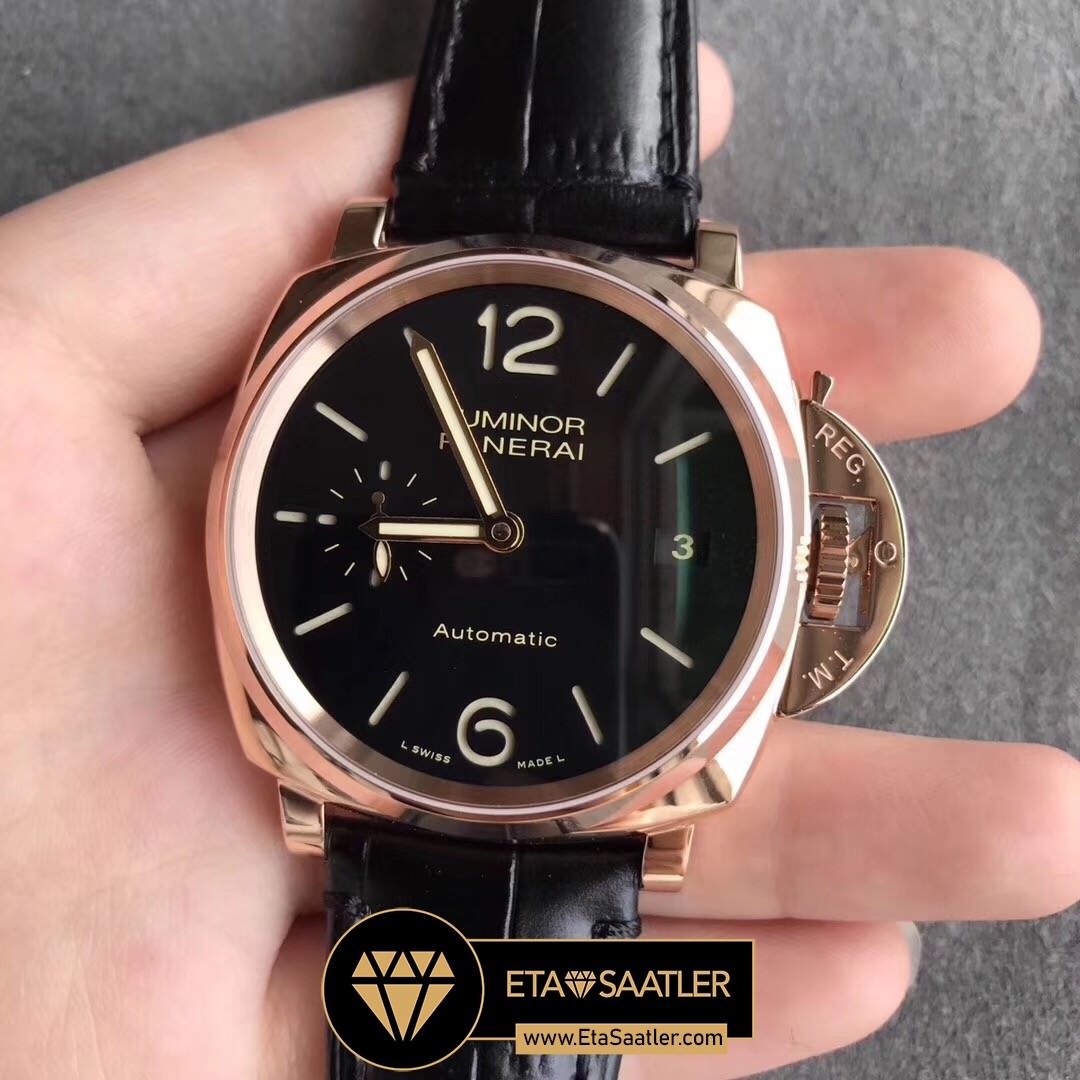 Panerai Luminor Due Date PAM908 Siyah Kadran Siyah Kordon ETA